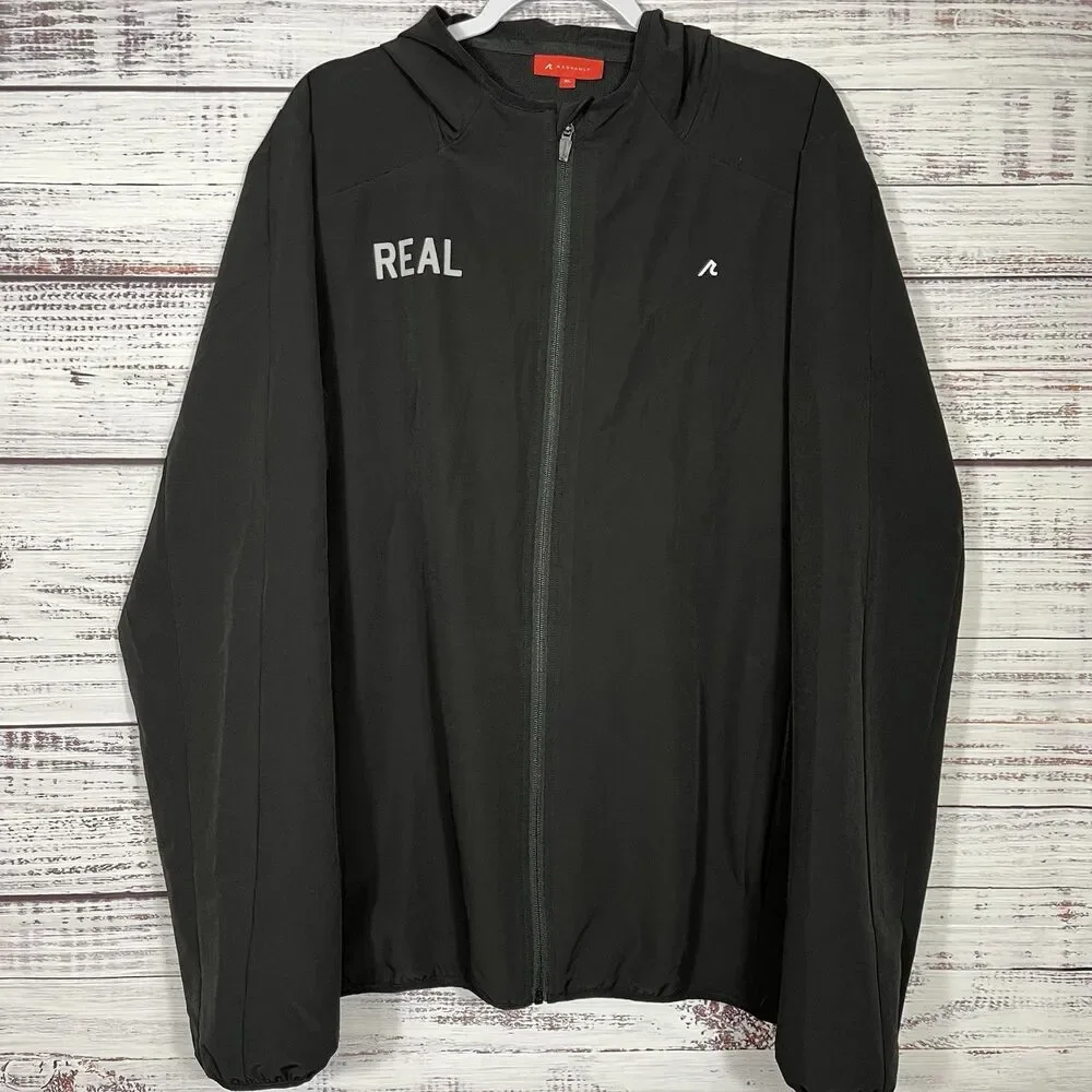 Redvanly Dewitt Jacket Full Zip Hooded Golf Water Resistant Wind Black Mens XL